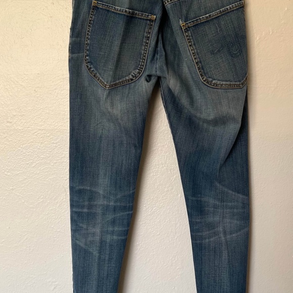 R13 CrossOver Asymmetric Denim Slouchy Stretch Jeans - Picture 15 of 16